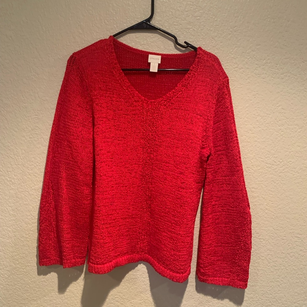 Chicos Bright Red Sweater